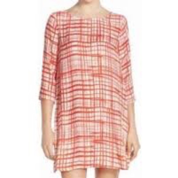 BB Dakota Dresses & Skirts - BB Dakota Red and White Plaid Print Sheath Dress